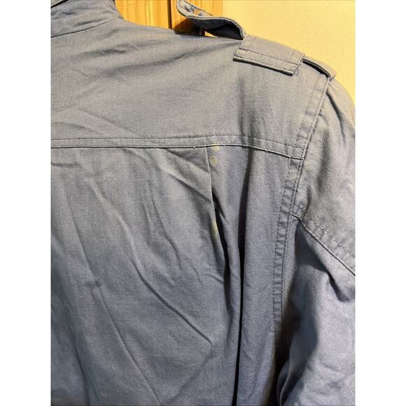 Nordstrom Women’s M VTG Jacket Point Of View Blue Bomber Safari Canvas LS Pocket - Picture 8 of 11